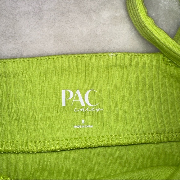 PAC Cares Green Ribbed Cropped Tank Top Size Small - Picture 5 of 5